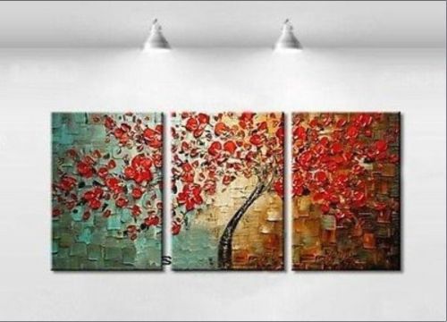 Hand-painted modern art abstract oil painting on canvas, 3pc-015+ frame for sale