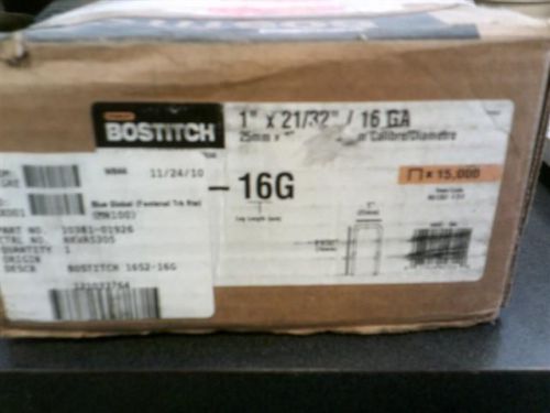 Bostitch 16S2-16G 1&#034; X 21/32&#034; staples air pneumatic stapler 16 gauge 15,000 pcs.