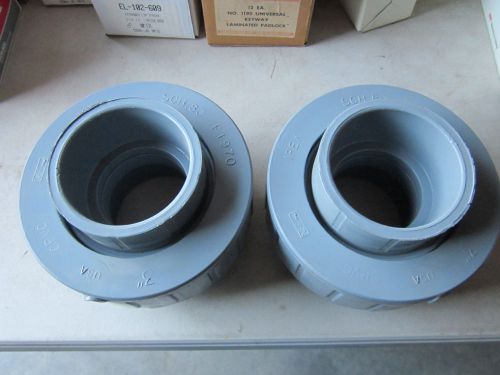 Lot / 2 ipex 3&#034; true union pipe couplings sch 80 cpvc nos for sale