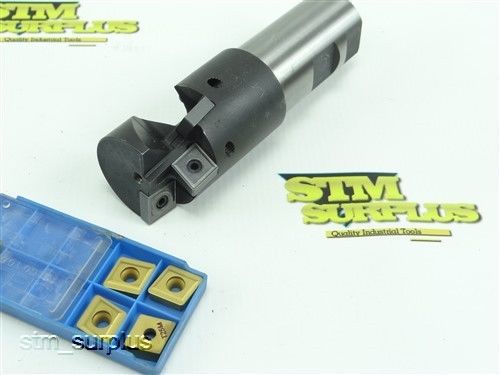 Nice! dme 1-1/2&#034; indexable end mill 1-1/4&#034; shank  + solid carbide inserts for sale