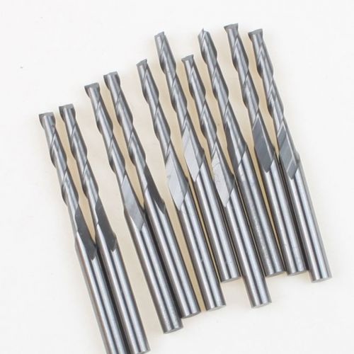 10pcs 3.175x2x 15mm CNC Double Flute Spiral Cutter Router Bits Cutting Tool