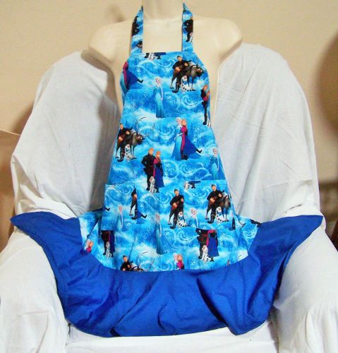Hand Made LARGE  FROZEN childs APRON  WILL PERSONALIZE  available in S&amp;M  6110L