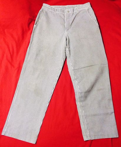 PST Size 30 Black And White Checkered  Chef Cook Kitchen Pants.