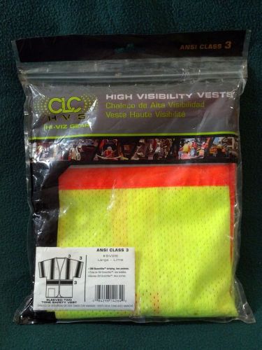 NEW CLC Sleeved 2 Tone Safety Vest Large Lime 2 Pockets ANSI Class 3 #SV26