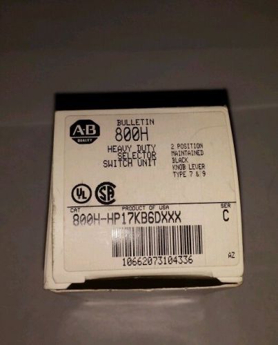 Allen Bradley Heavy Duty Selector Switch 800H-17KB6DXXX