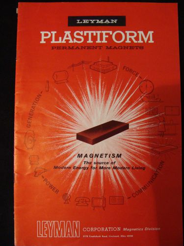 Vintage Leyman Plastiform permanent magenets Magnetism ad catalog bulletin