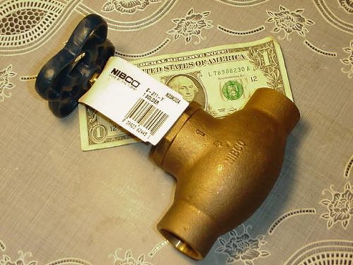 Nibco s-211-y bronze globe valve 1 inch sweat 125 swp 200 wog new valve! for sale