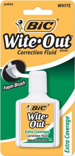 Bic corporation 0.7 oz wite-out extra coverage correction fluid set of 6 for sale