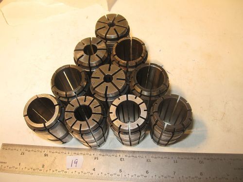 Lot of 10 used tg 100 collets 59/64 49/64 59/64 1 35/64 7/8 31/64 .328 1/4 (19) for sale