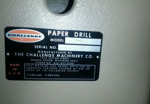 Challenge 3 spindle eh-3a paper drill for sale