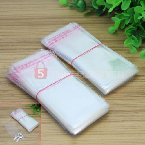 400x Clear Self Adhesive Seal Plastic Bags Gift Packaging Size 4x10cm Useful