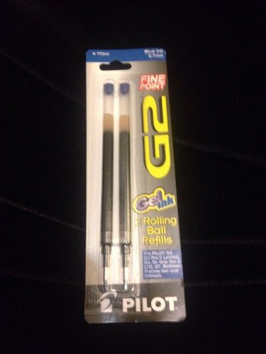 Pilot G2 Gel Ink Refill, 2-Pack for Rolling Ball Pens, Extra Fine Point, Blue In