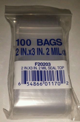 100 Clear Plastic ziplock Bags 2&#034;x 3&#034; (Perfect for 1 oz bars)