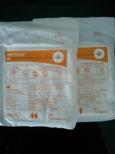 Two Pair PROTEXIS Polyisoprene Pl Sterile Surgical Gloves, SIZE 8, Exp 08/2017