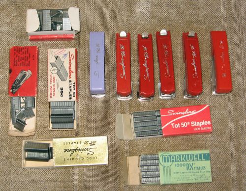 Vintage Lot of TOT Staplers by Swingline plus STAPLES Red and Lavender