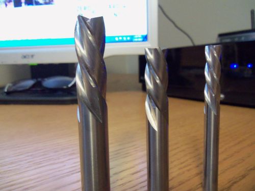 3 New IMCO, Solid Carbide, Negative Rake,4 Flute End Mills