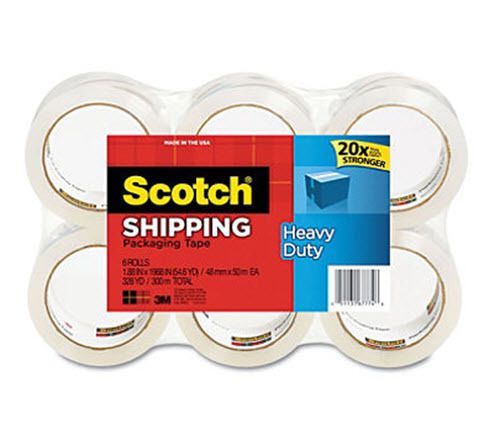 Heavy duty scotch 3500 shipping packaging tape - 1.88 x 54.6 yds - 6 rolls new for sale