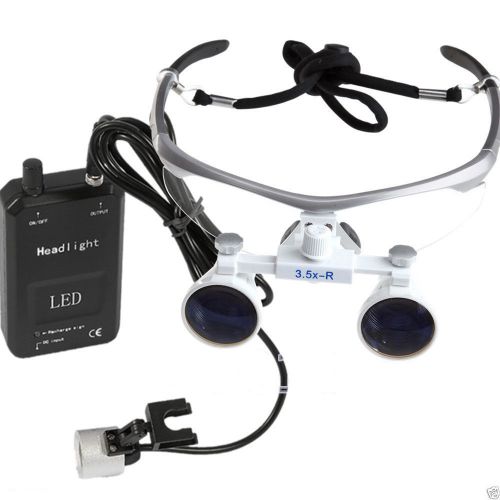 Dental Surgical Binocular Loupes Optical Glass 3.5X 420mm/Medical LED Head Light