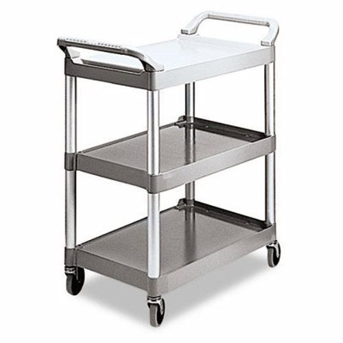 Rubbermaid 3-Shelf Utility Cart w/ Aluminum Uprights, Plat (RCP 3424-88 PLA)