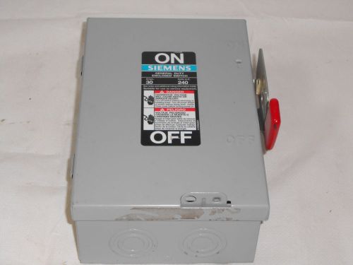 NEW SIEMENS General Duty ENCLOSEDSwitch 30 Amp / 240 Volts # GF221N Type 1