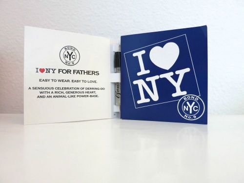 Lot of 2-BOND NO. 9 EDP Spray Samples-I LOVE NEW YORK FOR HOLIDAYS &amp; FATHERS x2