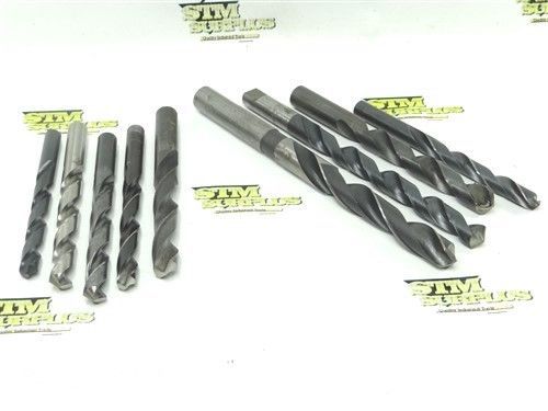 Lot of 9 hss 2mt &amp; chuck shank twist drills 31/64&#034; to 49/64&#034; ptd morse cle-forge for sale