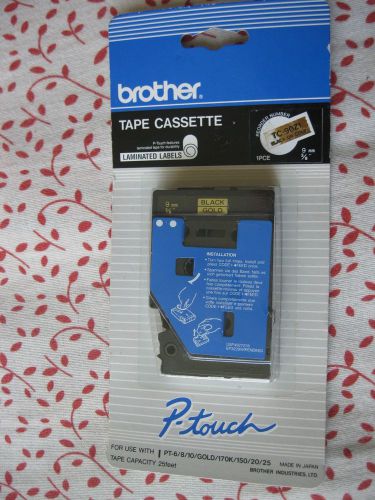 Brother P-Touch TC-90Z1  Tape Cassettes Black/Gold