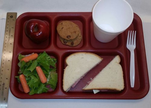 TWO Cranberry Cambro PS1014 6 Compartment Serving Tray - 10&#034; x 14&#034; 1/2&#034;