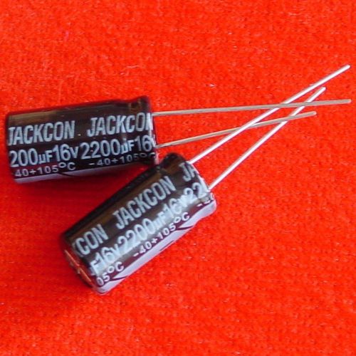 -- 10 x 2200uF 16V JACKCON Electrolytic Capacitor +105C e