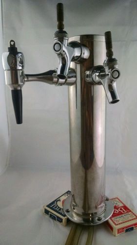 Triple Faucet Stainless Steel Draft Beer Tower - 3&#034; Column