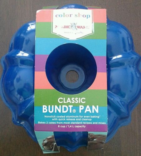 New Nordic-Ware 6 Cup Bundt Cake Pan, Classic Style,  Blue,  Made in USA