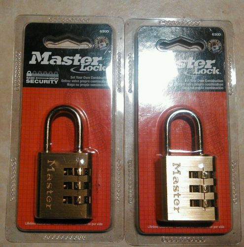 Master Lock 630D Luggage Lock, 1-3/16-Inch Wide lot of 2 new in package