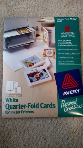 Avery Quarter-Fold Cards 4.25 X 5.50in, 15 Cards and envelopes per package white