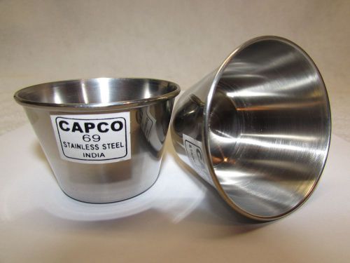 Lot of 72 capco #69 sauce cups condiment cups 2.5oz stainless steel cocktail for sale