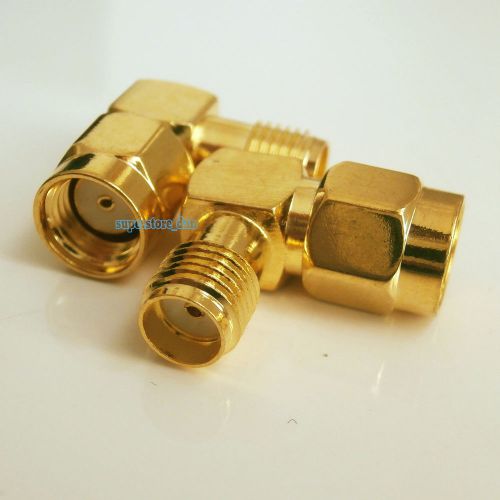 RP-SMA male plug to SMA female jack right angle in series RF adapter connector
