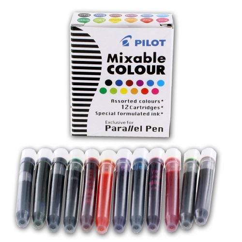 &#034;Pilot Parallel Mixable Colour Pen Ink Refills, Assorted Ink, Box of 12 (77312)&#034;