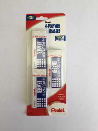 Pentel Hi-Polymer Erasers 3 Pack