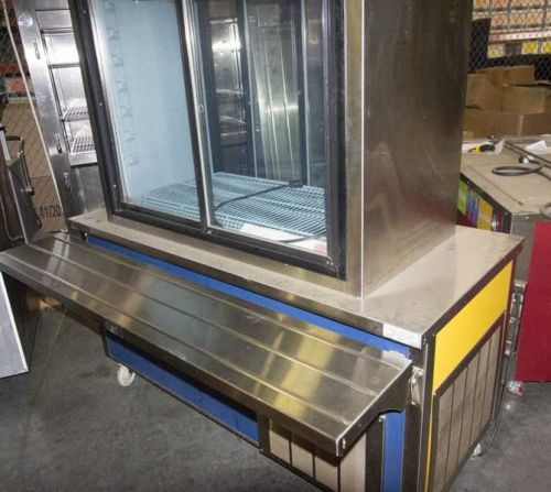 Delfield serview model f5pc48n 2-sided sliding glass doors-com. refrig/freezer for sale