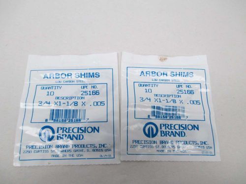 Lot 20 new precision brand 25166 arbor shims 3/4x1-1/8x.005in d355450 for sale