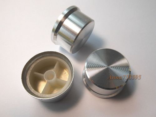 2pcs High Quality Aluminum Potentiometer Volume KNOB D36.1mm H19.3mm Silver