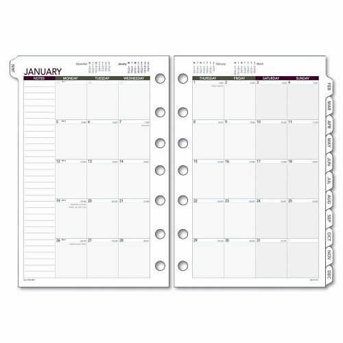 Day Runner Express Monthly Planning Pages Refill, 5-1/2 x 8-1/2, 2014