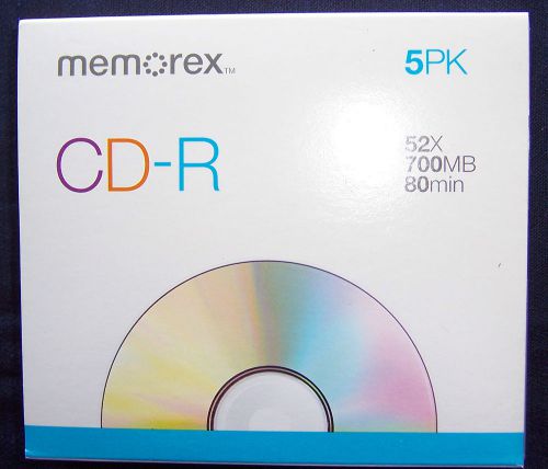 Memorex Recordable CD-R 52X 700MB 80MIN – 5 Pack – NEVER USED