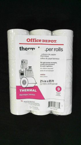 OFFICE DEPOT Thermal Paper Rolls Printing 9pk 2 1/4&#034;x85&#039; White CHOP 66LFzw1