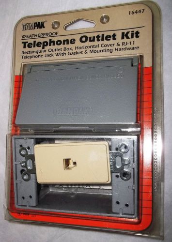 Gampak Weatherproof GreyTelephone Outlet Kit #16447 UL Listed New in Package