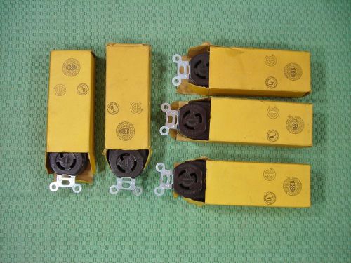 Lot of 5 New in Box Hubbell 4700 Duplex Receptacle Twist-Lock 3 Wire 15A 125V
