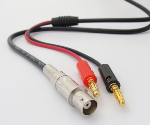 5pcs 1m/3.3ft bnc female jack to dual gold 4mm banana plug male test cable for sale