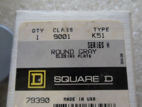 (q13-4) 1 nib square d 9001-k51 round gray closing plate for sale