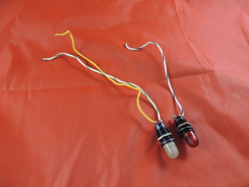 Lot 2 Vintage Dialco Red &amp; White Wired Panel Indicator Lights