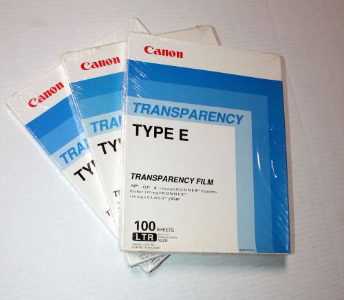 CANON Transparency Film Type E 300 Sheets LTR 8 1/2&#034;x11&#034; NP GP &amp; ImageRunner