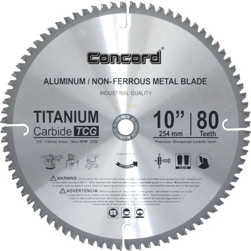 Concord Blades ACB1000T080HP 10-Inch 80 Teeth TCT Non-Ferrous Metal Saw Blade --